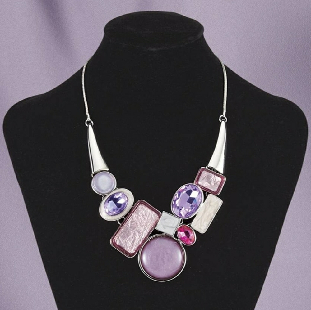 Multi-Stone Statement Necklace - image 3